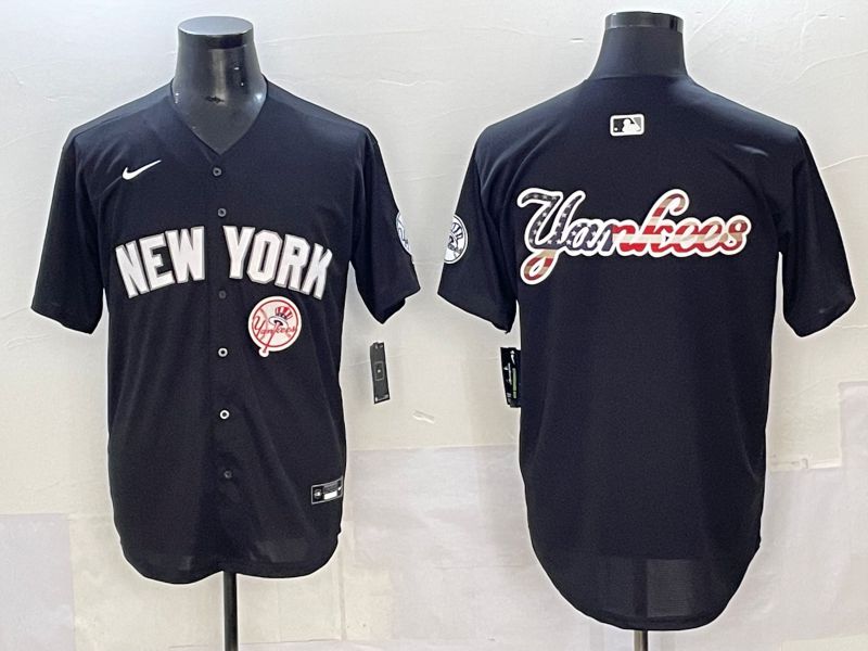 Men 2025 New York Yankees Blank Black Nike MLB Jersey style 0013